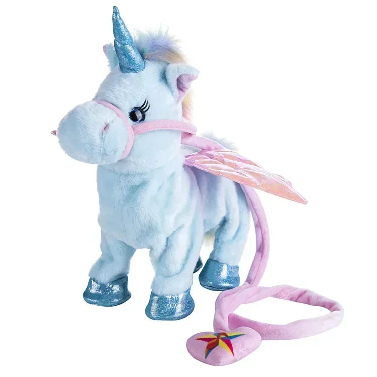 LICORNE INTERACTIVE BLEUE AVEC LAISSE ET MUSIQUE Univers Cheval