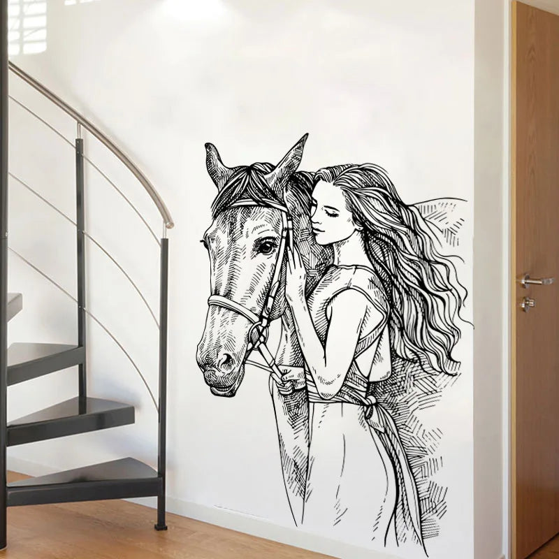Autocollant Citation Murale « J’ai Passé Ma Vie à Monter à Cheval » - Déco Vintage S16
