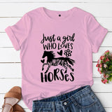 Tee Shirt Motif Cheval Rose