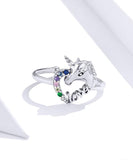 Bague Argent Licorne Coeur