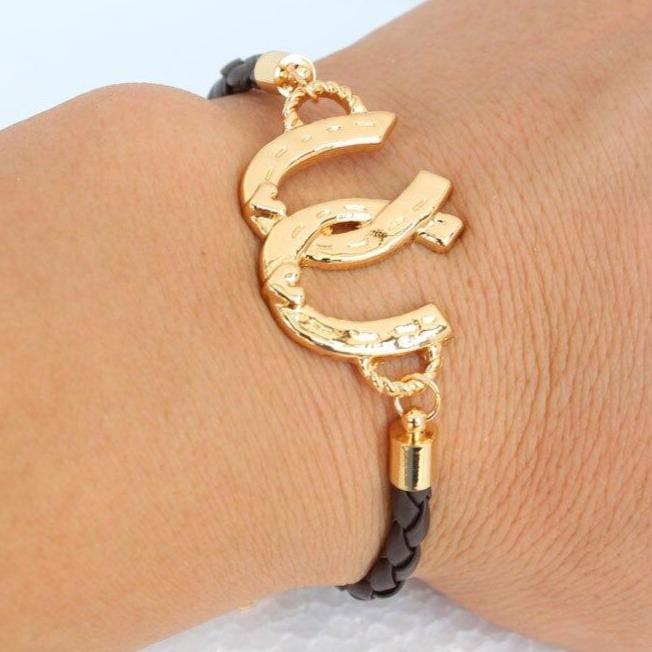 Bracelet Oeil de tigre et Breloque Fer à cheval - - (EAN13 Bracelet Oeil de tigre et Breloque Fer à cheval - - (EAN13