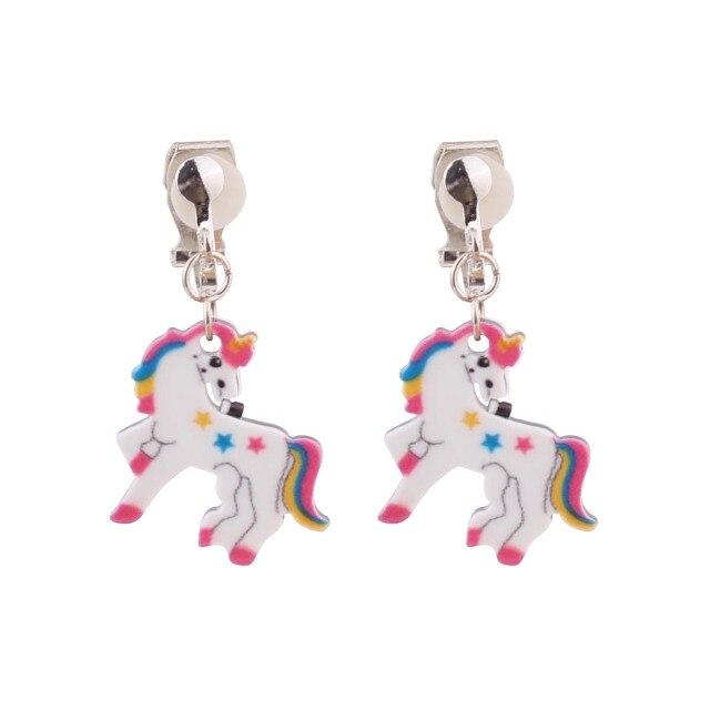 PinkSheep Lot de 6 paires de boucles d'oreilles à clip pour petites filles, licorne arc-en-ciel, Plastique, Zinc, Clip, boucles d'oreilles PinkSheep Lot de 6 paires de boucles d'oreilles à clip pour petites filles, licorne arc-en-ciel, Plastique, Zinc, Clip, boucles d'oreilles
