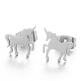 Boucle d'Oreille Argent Licorne