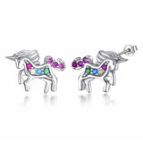 Boucles Oreille Licorne Argent