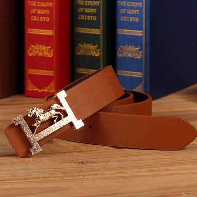 Ceinture Enfant Cavalier BELTINGER - Cuir Vachette Pleine Fleur 3cm Avec Boucle Tête De Cheval