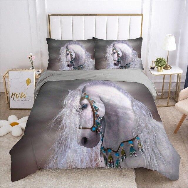 Épuisé machine à coudre témoin parure de lit 2 personnes motif cheval Donner Sup Épuisé machine à coudre témoin parure de lit 2 personnes motif cheval Donner Sup
