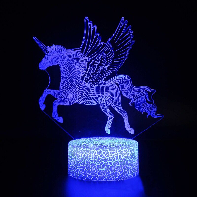 Lampe de bureau LED couleur, motif de licorne, pour enfant fille