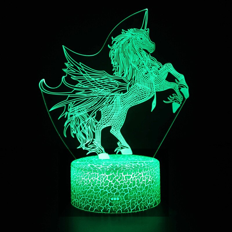 Lampe 3D Licorne volante