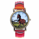 Montre Thème Cheval Rose