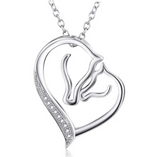 Collier Cheval Chevaux Enlacés (Argent)