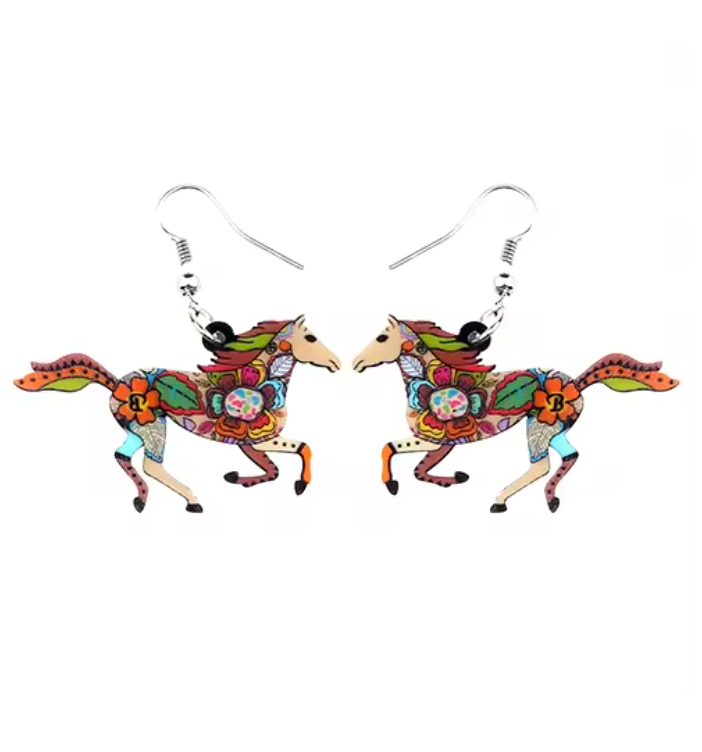 Orecchini a forma di cavallo in argento Sterling 925 Origami neri a forma di cavallo orecchini pendenti regali da donna, non noto Orecchini a forma di cavallo in argento Sterling 925 Origami neri a forma di cavallo orecchini pendenti regali da donna, non noto