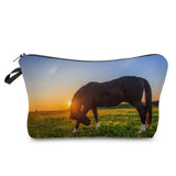 Borsa per il trucco del cavallo "Libertà Blu"