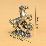 STATUETTE CHEVAL PORTE-BONHEUR EN LAITON