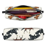 TROUSSE CHEVAUX MARRON SUR FOND CLAIR