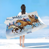 Serviette de Plage chevaux libres