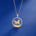 Collier Cheval Cercle Tendance