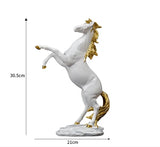 STATUETTE CHEVAL CABRÉ BLANC & OR