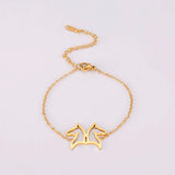 Bracciale Cavallo "Doppia Testa Acciaio Oro"