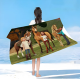 Serviette de Plage chevaux libres
