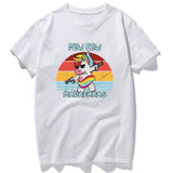 T-Shirt Licorne "Rétro Sunset Blanc"
