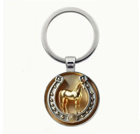 Lot De 4 Porte-clés Cheval - Thème équitation Et Western