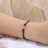 Horse Bracelet "Double Head Black Cord"