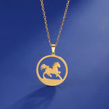 Collier Cheval Cercle Tendance