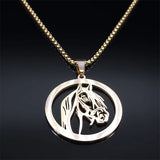 New Horses Head Pendant Necklace