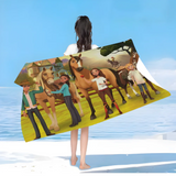 Serviette de Plage chevaux libres