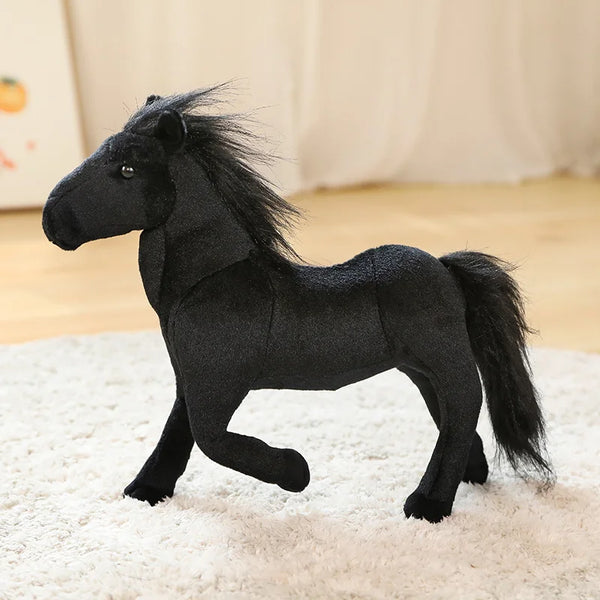 Compra Caballo blanco y negro, de pie - 23 cm (altura) - Palabras clave: granja, peluche, peluche, peluche, peluche al por mayor