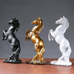 STATUETTE CHEVAL CABRÉ BLANC & OR