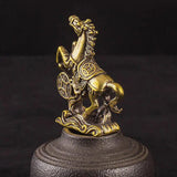 STATUETTE CHEVAL PORTE-BONHEUR EN LAITON