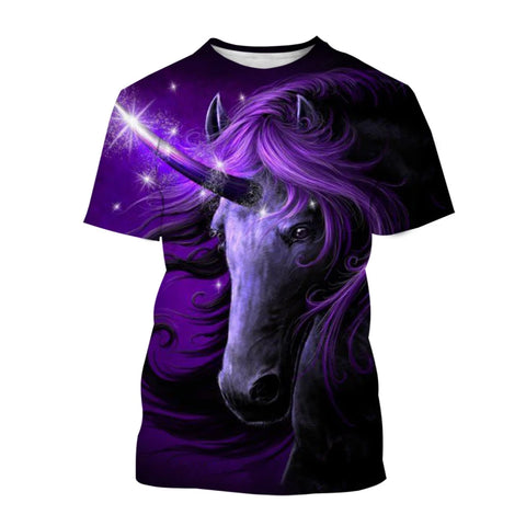 T-Shirt Licorne Étoilée Violet
