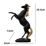 STATUETTE CHEVAL CABRÉ NOIR & OR