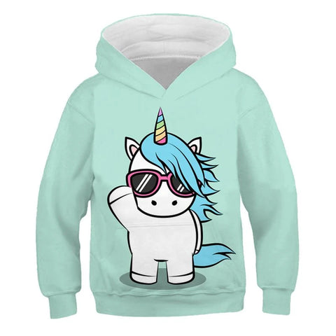Sweat à Capuche Licorne Cool Lunettes de Soleil