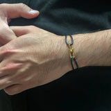 Bracelet Bambou Fer à Cheval Tressé Ajustable
