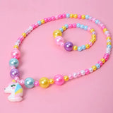 Set Collier & Bracelet Licorne "Cartoon Pastel"