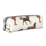 TROUSSE CHEVAUX MARRON SUR FOND CLAIR