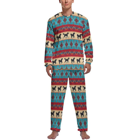 Pyjama Homme à Motif Équestre Géométrique