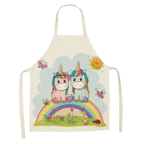 Tablier de Cuisine Licornes sur Arc-en-ciel