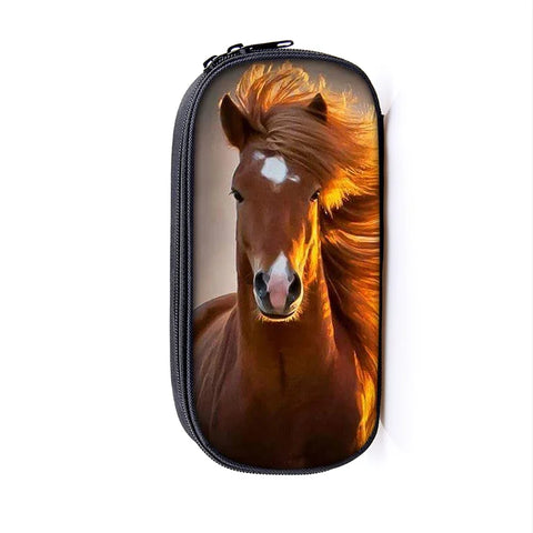 TROUSSE PORTRAIT CHEVAL MARRON