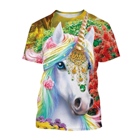 T-Shirt Licorne Arc-en-ciel Joyeux