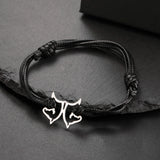 Horse Bracelet "Double Head Black Cord"