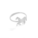 Bague Argent avec Cheval