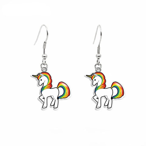 Boucle d'Oreille Argent Licorne