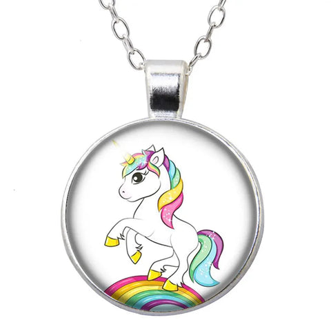 Collier Cheval Arc En Ciel Pendentif Licorne Cristal Coloré Femme Fille Collier Cheval Arc En Ciel Pendentif Licorne Cristal Coloré Femme Fille