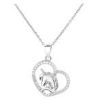 Collier Cheval Tête de Cheval & Fer à Cheval (Argent)