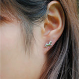 Boucles d'Oreilles Cheval Dressage au pas (Argent)