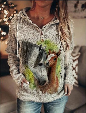 Pull Fille Motif Cheval