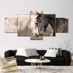 Tableau Cheval Noir et Blanc